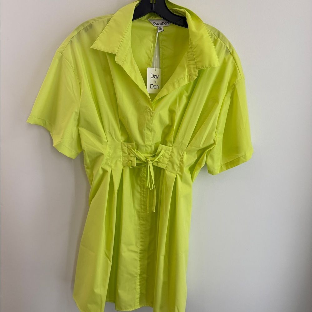 DAVI & DANI Lime Green Mini Dress